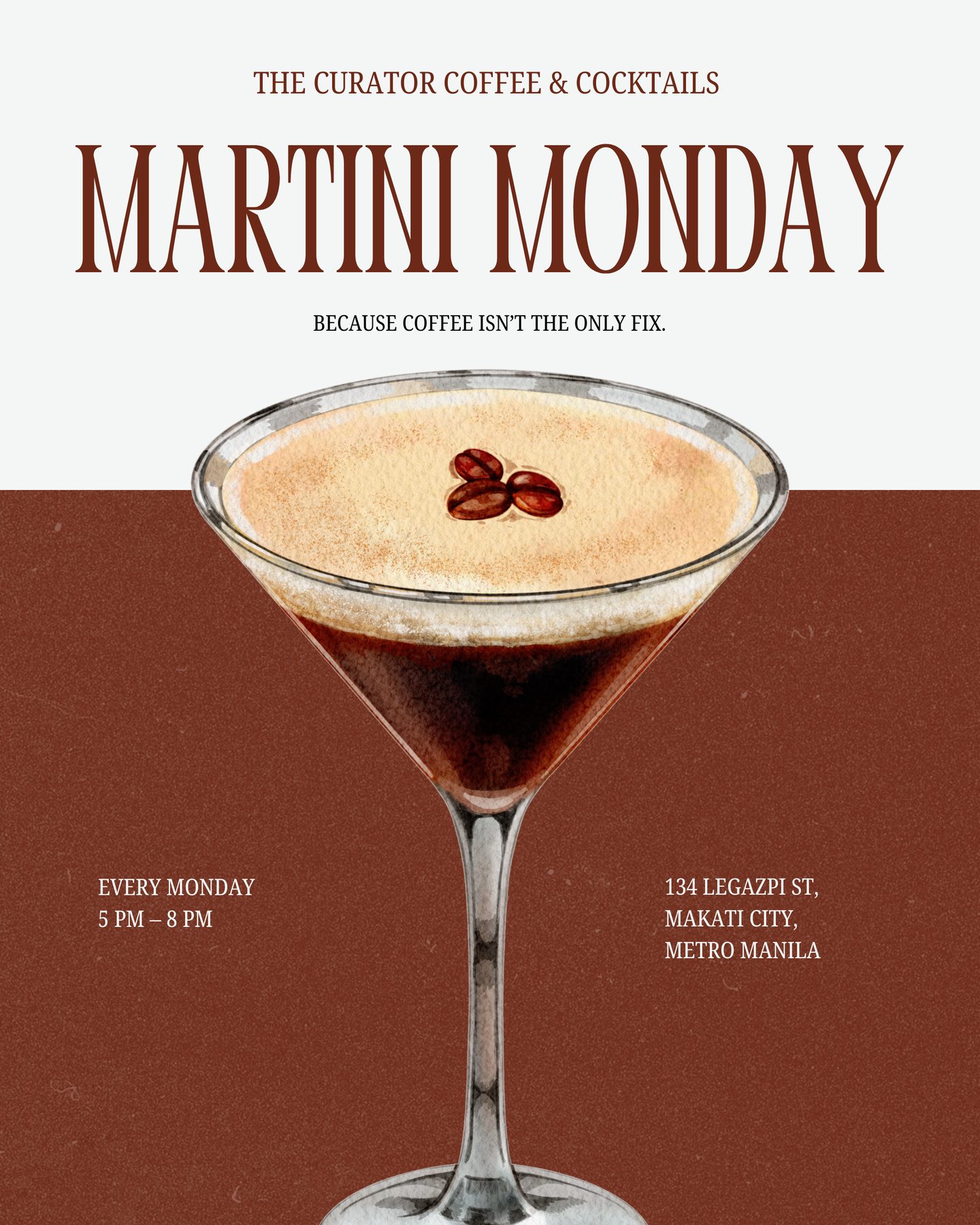 Martini Monday poster for The Curator